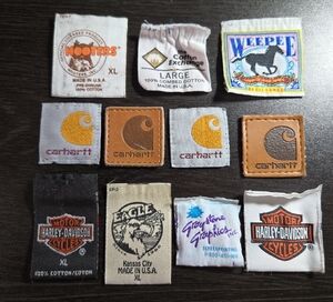 Vintage Made In USA Clothing Tags Lot Of 10